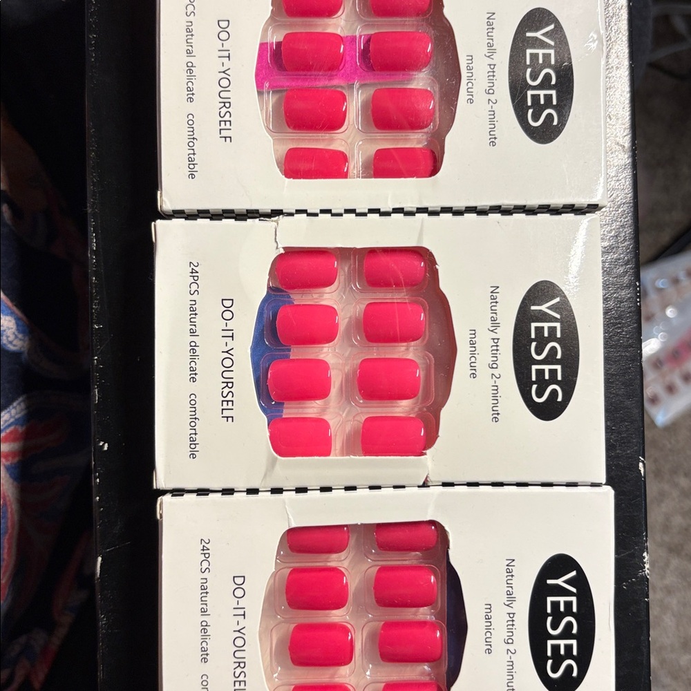 Press on Nails Medium Pink Square